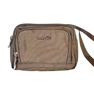 Baggallini Trifecta RFID Adjustable Crossbody Purse Multiple Compartments Gray